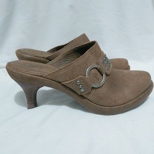 Frye boots leather clog with studs wooden heels western style: Box L01: